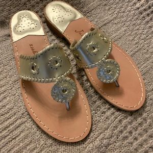 Jack Rogers Women’s Hamptons sandal Sz 8 Platinum